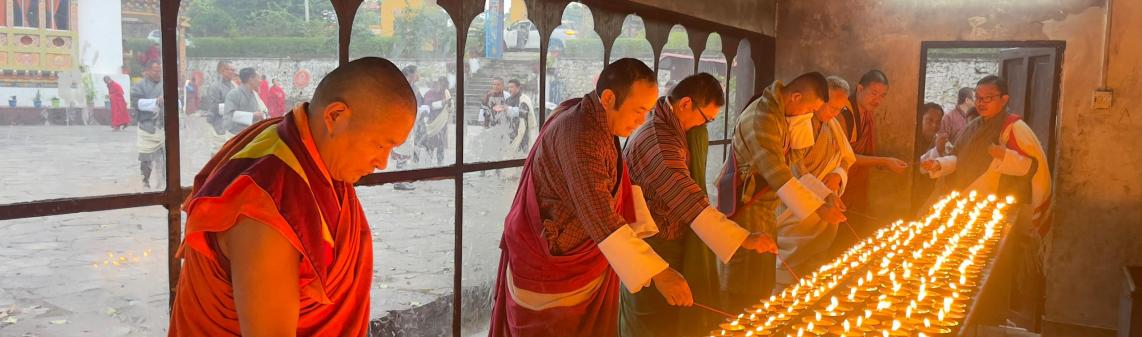 Offering butter lamps