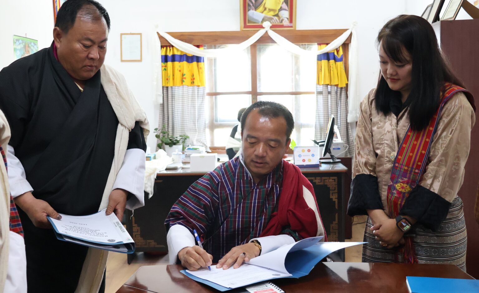 Handing taking of document from Samtse Hospital to Dzongkhag ...